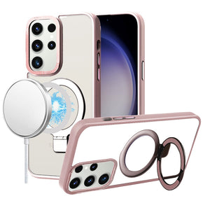 Samsung Galaxy S24 Ultra Magsafe Metal Ring Hybrid Case - Pink