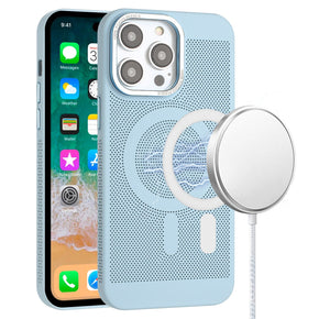 Apple iPhone 14 (6.1) Magsafe Radiator Design Hybrid Case - Blue