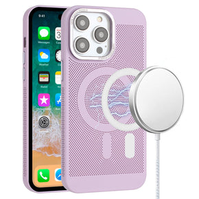 Apple iPhone 14 (6.1) Magsafe Radiator Design Hybrid Case - Purple