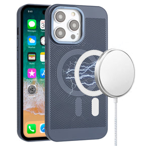 Apple iPhone 11 (6.1) Magsafe Radiator Design Hybrid Case - Navy Blue