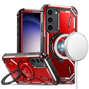 Samsung Galaxy S24 Plus Magsafe Magnetic Ring Stand Case - Red