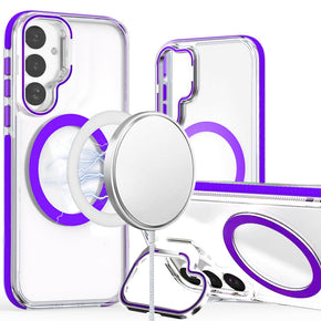 Samsung Galaxy S24 FE Magsafe Camera Bracket Stand Hybrid Case - Purple