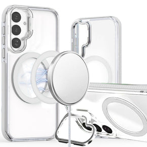 Samsung Galaxy S24 FE Magsafe Camera Bracket Stand Hybrid Case - White