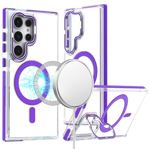 Samsung Galaxy S25 Ultra Magsafe Camera Bracket Stand Hybrid Case - Purple