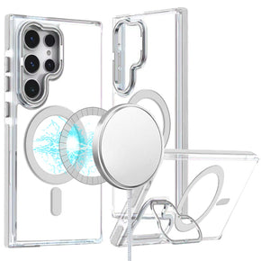 Samsung Galaxy S25 Ultra Magsafe Camera Bracket Stand Hybrid Case - White