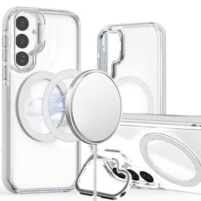 Samsung Galaxy S25 Plus Magsafe Camera Bracket Stand Hybrid Case - White