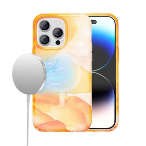 Apple iPhone 13 Pro Max (6.7) MagSafe Water Color Gradient Hybrid - Orange