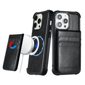 Apple iPhone 14 Pro Max (6.7) Magsafe Wallet (with Detachable Card Holder) Hybrid Case - Black