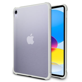 Apple iPad 10.9 (2022) Sturdy Gummy Frosted Clear Hybrid Case - Grey