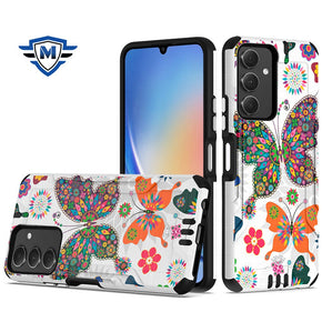 Samsung Galaxy A15 5G METKASE Tough Metallic Hybrid Design Case - Colorful Butterflies