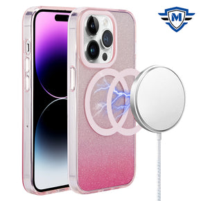 Apple iPhone 11 (6.1) METKASE Magsafe Design Hybrid Case - Gradient Pink Glitter