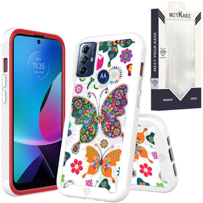 Motorola Moto G Play (2023) METKASE Exotic Design Hybrid Case - Colorful Butterflies