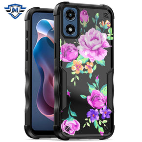 Motorola Moto G Play (2024) METKASE Exquisite Design Hybrid Case - Tropical Romantic Colorful Roses Floral