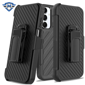 Samsung Galaxy A16 5G METKASE Lined Shockproof Dual Layer Holster Combo - Black