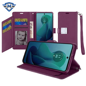Motorola Moto G 5G (2024) METKASE Wallet Hybrid Case - Purple