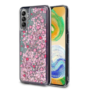 Samsung Galaxy A54 5G Quicksand Glitter Hybrid Protector Cover - Heart Vines