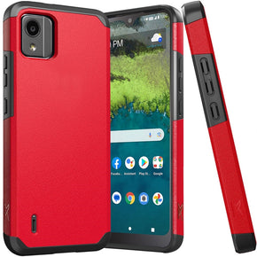 Nokia C110 Tough Slim Hybrid Case (with Built-in Magnetic Plate) - Red