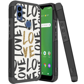 Cricket Innovate E 5G Tough Slim Hybrid Case (with Built-in Magnetic Plate) - Love