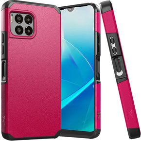 T-Moible REVVL 7 Pro 5G Tough Slim Hybrid Case (with Built-in Magnetic Plate) - Pink