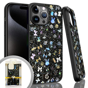 Apple iPhone 15 Pro Max (6.7) Onyx Decoration Glitter Case - Black