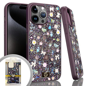 Apple iPhone 15 Pro Max (6.7) Onyx Decoration Glitter Case - Purple