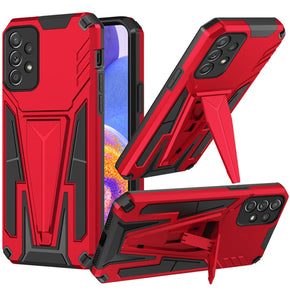 Samsung Galaxy A32 5G Alien Design Hybrid Case (with Magnetic Kickstand) - Red