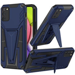 Samsung Galaxy A03s Alien Design Hybrid Case (with Magnetic Kickstand) - Blue
