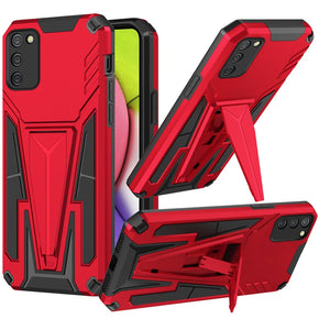 Samsung Galaxy A03s Alien Design Hybrid Case (with Magnetic Kickstand) - Red