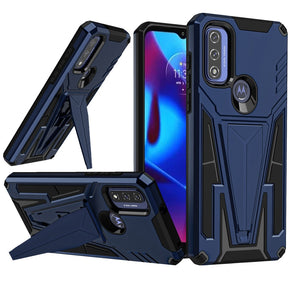 Motorola Moto G Play (2023) Alien Design Hybrid Case (with Magnetic Kickstand) - Blue