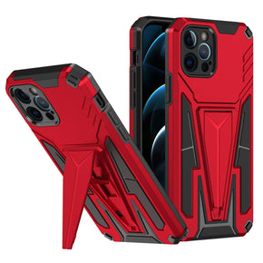 Apple iPhone 14 Plus (6.7) Alien Design Hybrid Case (with Magnetic Kickstand) - Red
