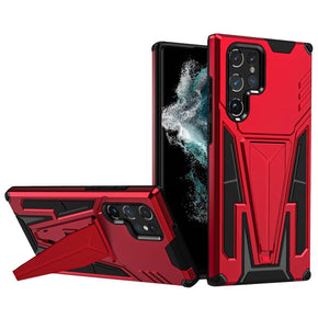 Samsung Galaxy S23 Ultra Ultra Alien Design Hybrid Case (with Magnetic Kickstand) - Red