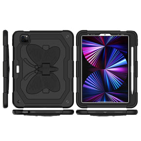 Samsung Galaxy Tab A8 (10.5") Tough Hybrid Case (w/ Butterfly Kickstand) - Black