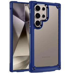 Samsung Galaxy S25 Ultra Ultimate Transparent Case (with Camera Edge and Metal Buttons) - Blue