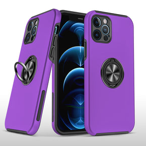 Apple iPhone 15 (6.1) CHIEF Oil Painted Hybrid Case (with Magnetic Ring Stand) - Purple