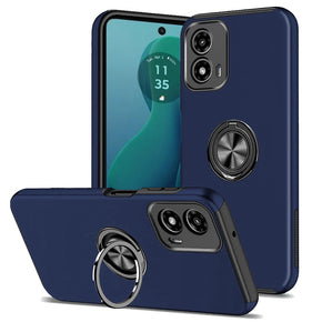 Motorola Moto G 5G (2024) CHIEF Oil Painted Hybrid Case (with Magnetic Ring Stand) - Blue