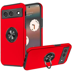 Google Pixel 6A CHIEF Oil Painted Hybrid Case (with Magnetic Ring Stand) - Red