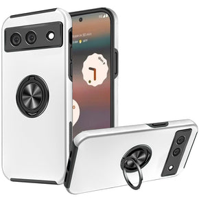 Google Pixel 8 Pro CHIEF Oil Painted Hybrid Case (with Magnetic Ring Stand) - Silver