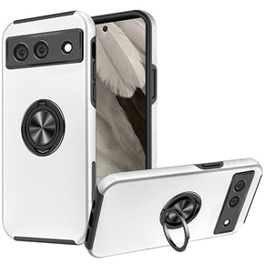 Google Pixel 7a CHIEF Oil Painted Hybrid Case (with Magnetic Ring Stand) - Silver