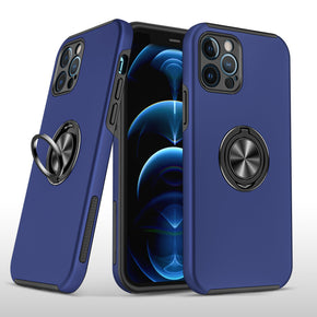 Apple iPhone X / Xs CHIEF Oil Painted Hybrid Case (with Magnetic Ring Stand) - Blue