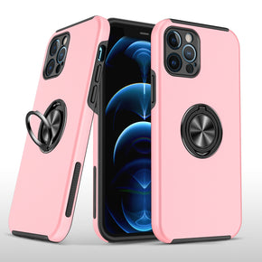 Apple iPhone 11 Pro Max (6.5) CHIEF Oil Painted Hybrid Case (with Magnetic Ring Stand) - Pink