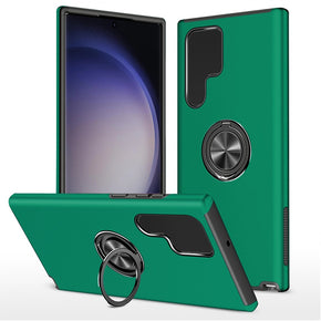 Samsung Galaxy S24 Plus CHIEF Oil Painted Hybrid Case (with Magnetic Ring Stand) - Green