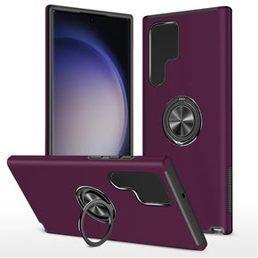 Samsung Galaxy S24 Plus CHIEF Oil Painted Hybrid Case (with Magnetic Ring Stand) - Purple