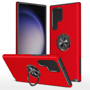 Samsung Galaxy S24 CHIEF Oil Painted Hybrid Case (with Magnetic Ring Stand) - Red