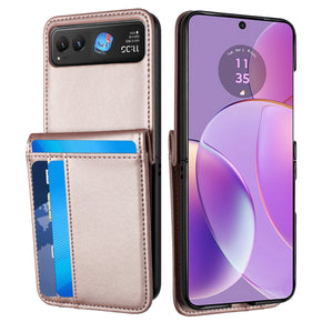 Motorola Moto RAZR (2024) Card Slot Wallet Case - Rose Gold