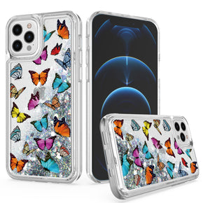 Apple iPhone 14 Pro (6.1) Quicksand Glitter Water Hybrid Design Case - G
