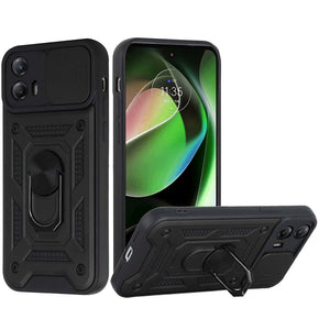 Motorola Moto G 5G (2023) ELITE Hybrid Case (with Camera Push Cover and Magnetic Ring Stand) - Black