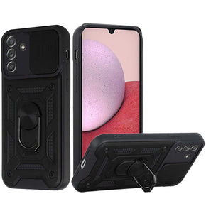 Samsung Galaxy A14 5G ELITE Hybrid Case (with Camera Push Cover and Magnetic Ring Stand) - Black