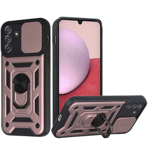 Samsung Galaxy A14 5G ELITE Hybrid Case (with Camera Push Cover and Magnetic Ring Stand) - Rose Gold