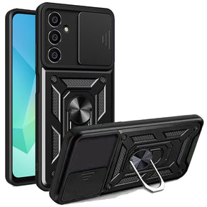 Samsung Galaxy A16 5G ELITE Hybrid Case (with Camera Push Cover and Magnetic Ring Stand) - Black