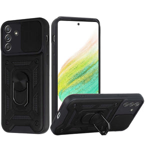 Samsung Galaxy A54 5G ELITE Hybrid Case (with Camera Push Cover and Magnetic Ring Stand) - Black